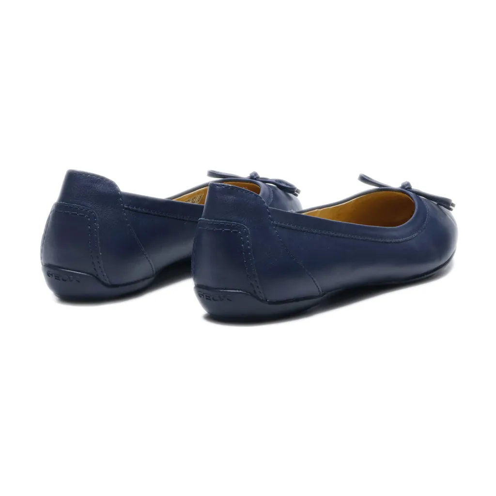 Geox Ballerinas Leather Blue Colour For Women