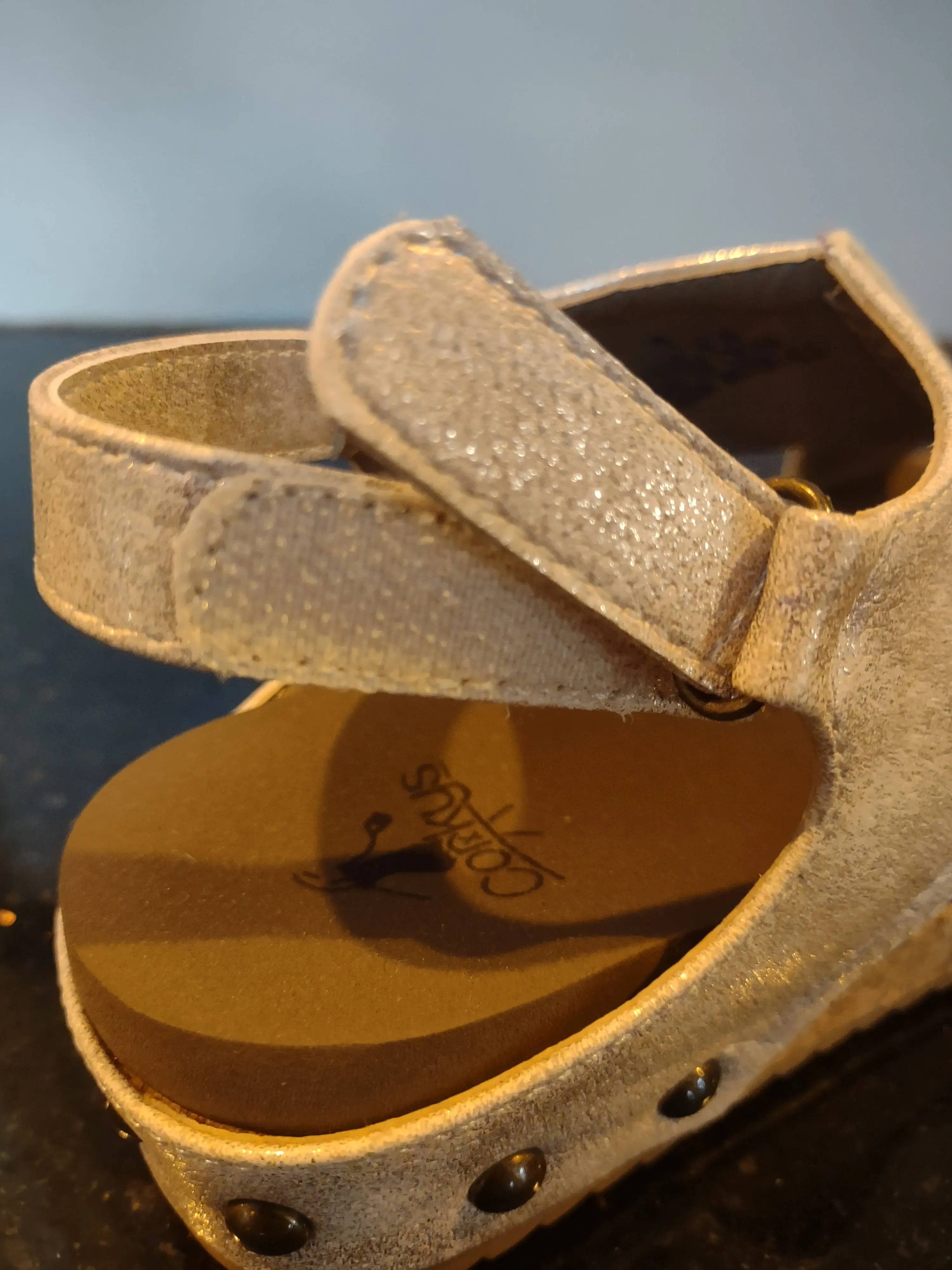 Girls Wedge Metallic Gold Adjustable Strap Sandals | Corkys Kids - Volta