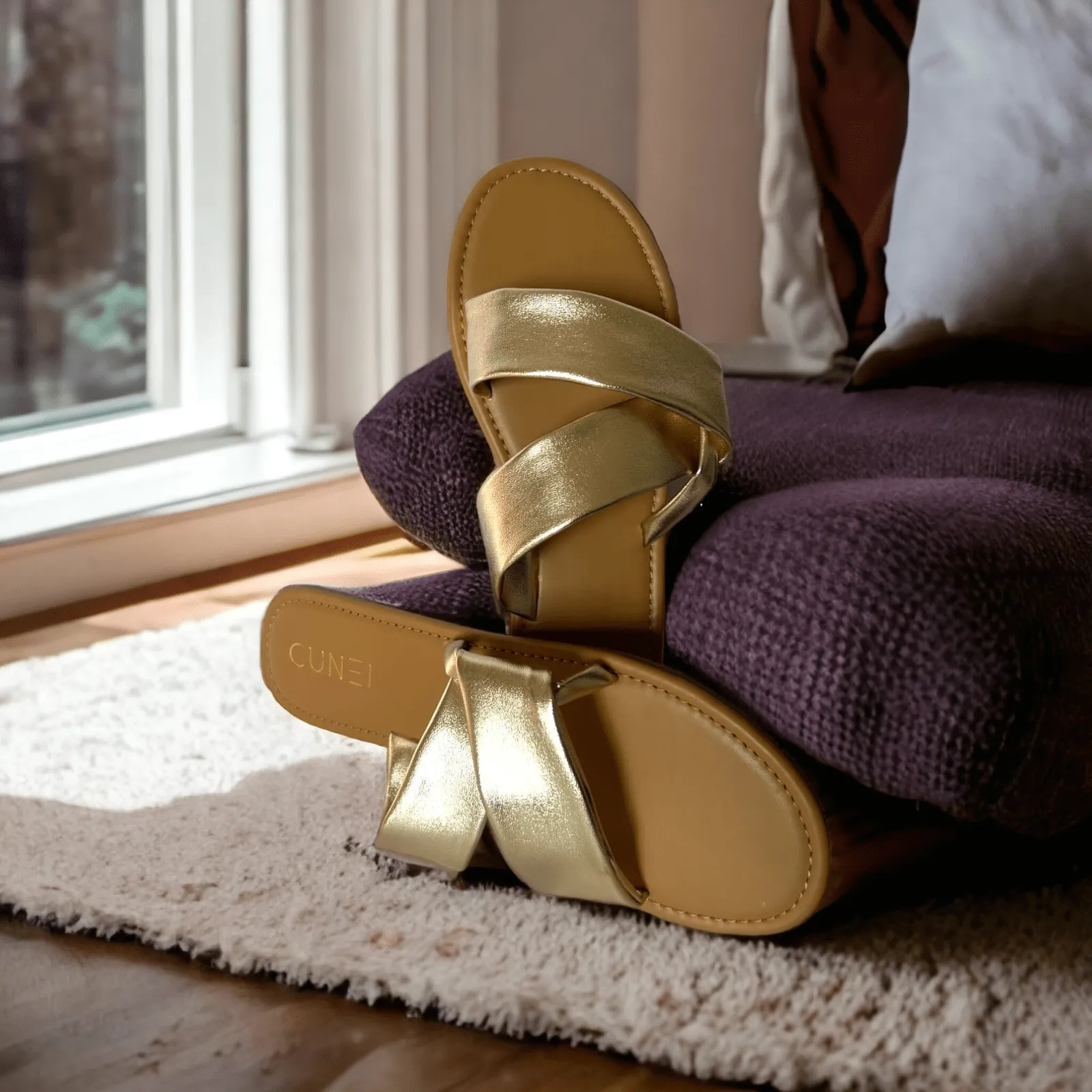 Golden Wrap Slip Ons