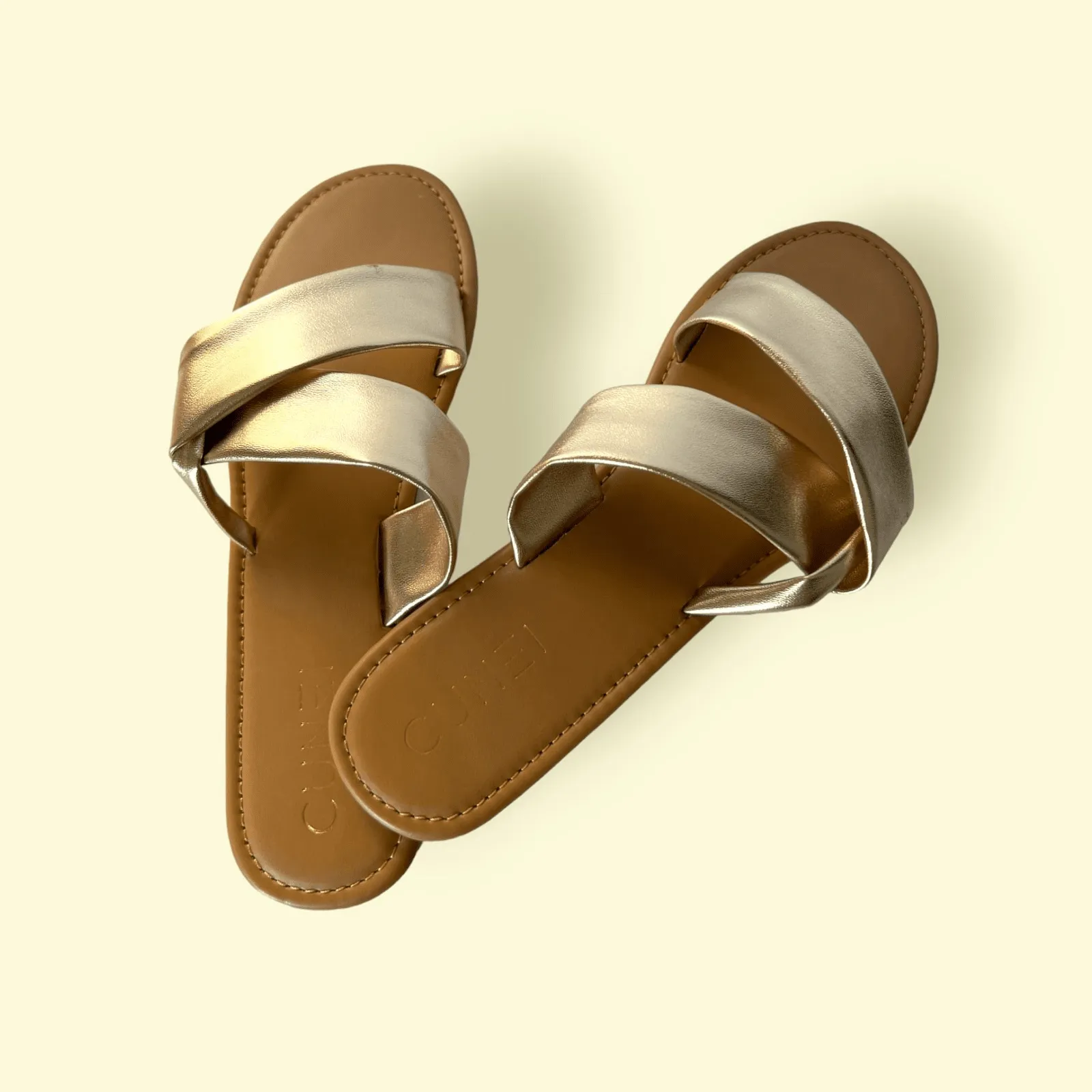 Golden Wrap Slip Ons