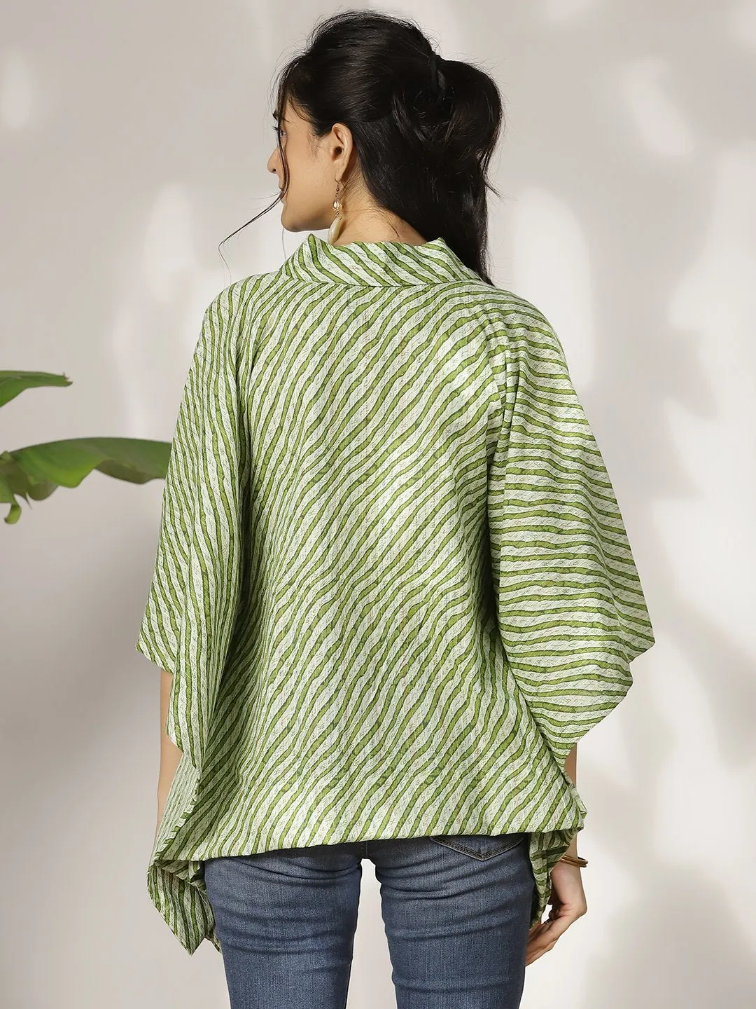 GreenStripes Cotton Kaftan Top