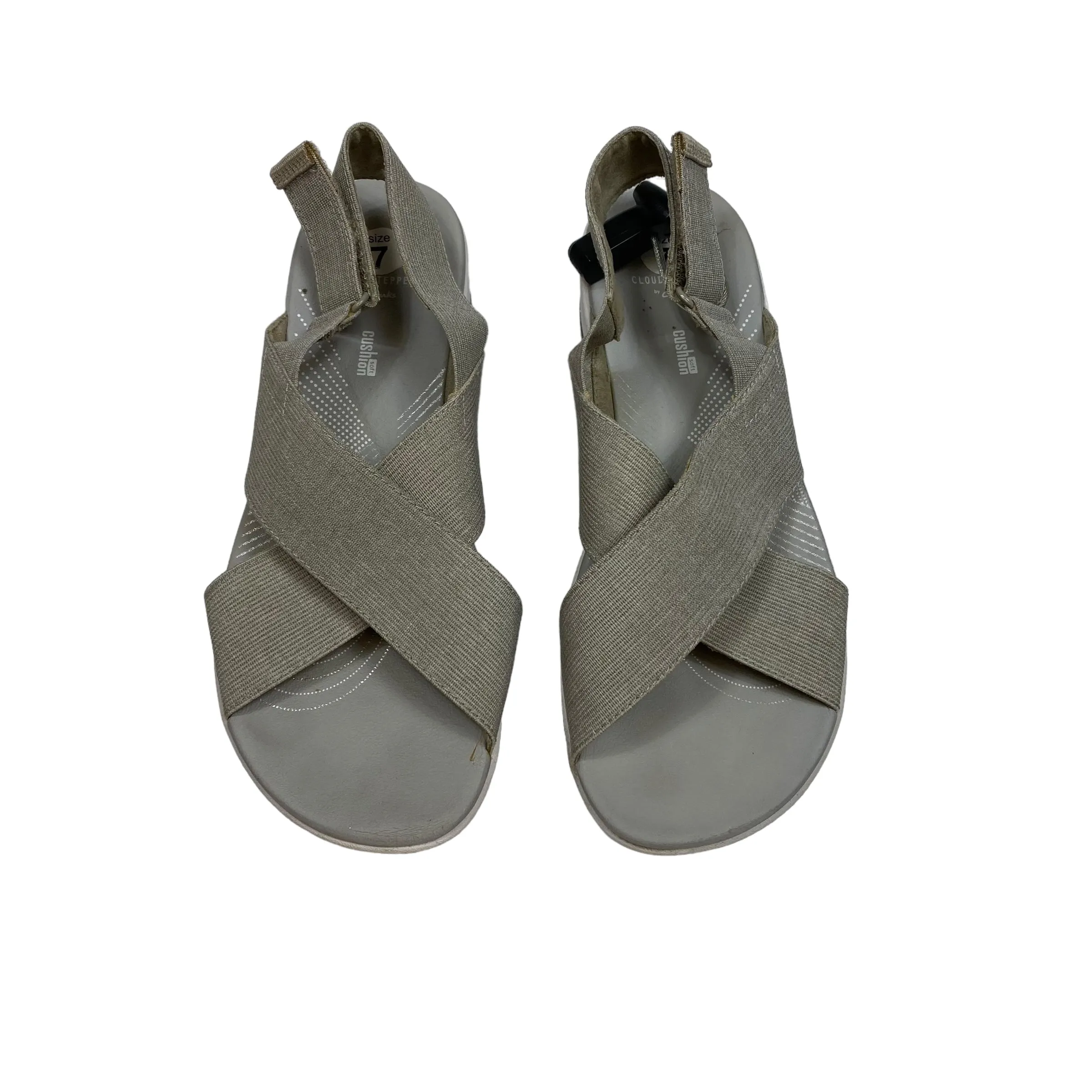 Grey Sandals Flats Clarks, Size 7