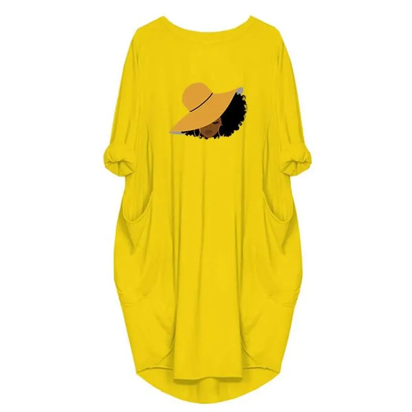 I Am Black Yellow Hat Dresses