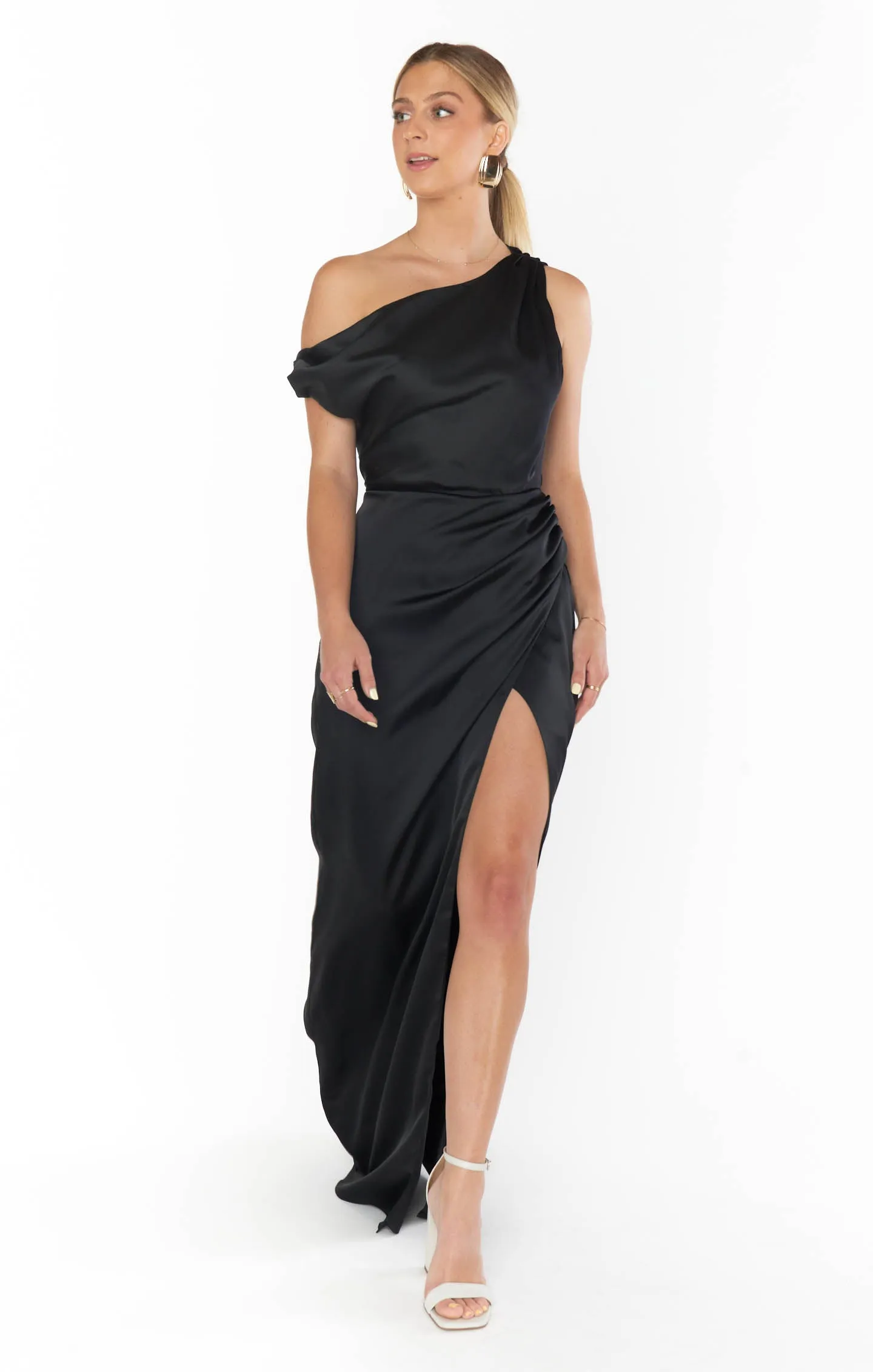 Jodie Dress ~ Black Luxe Satin