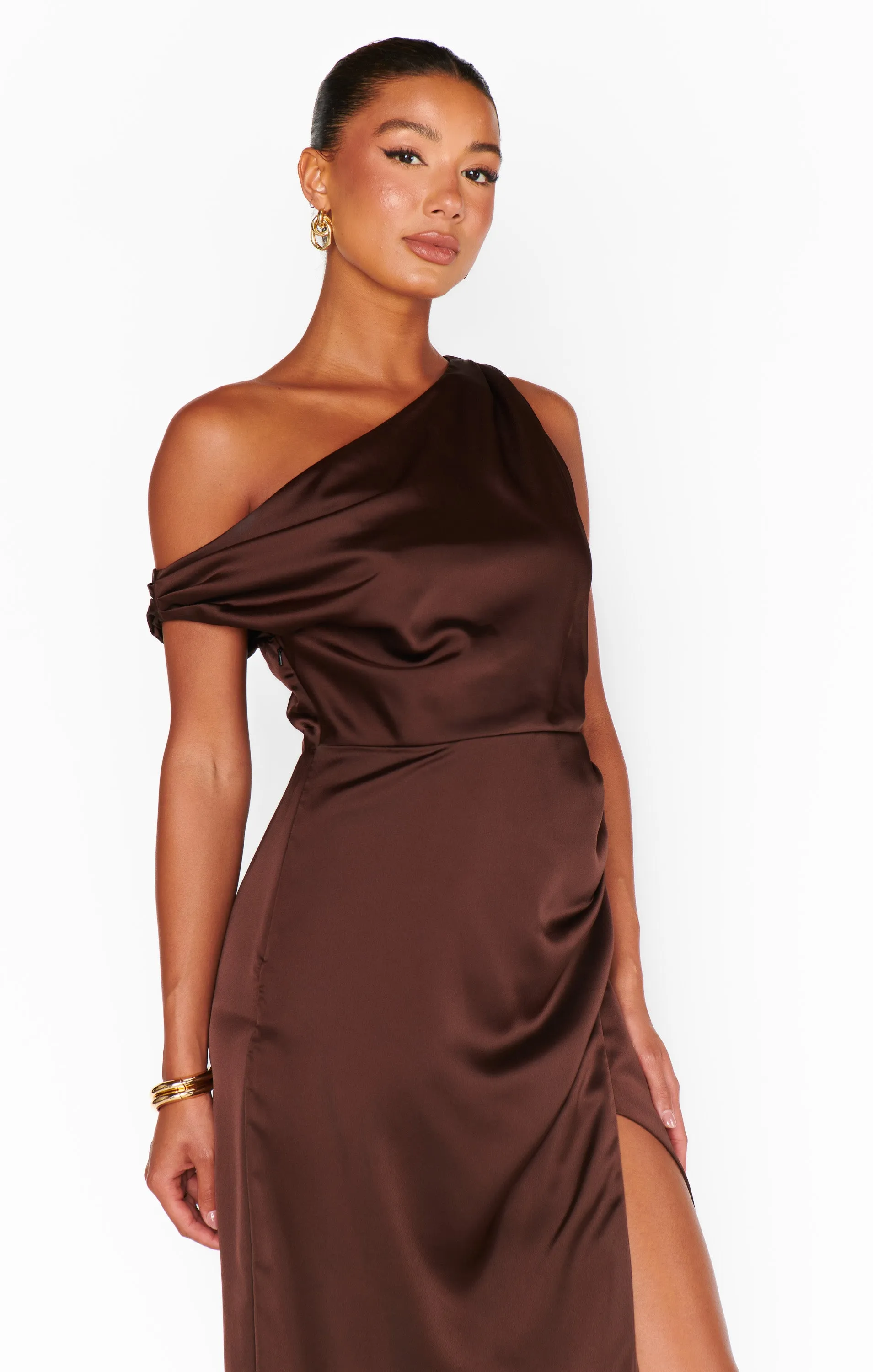 Jodie Dress ~ Chocolate Luxe Satin