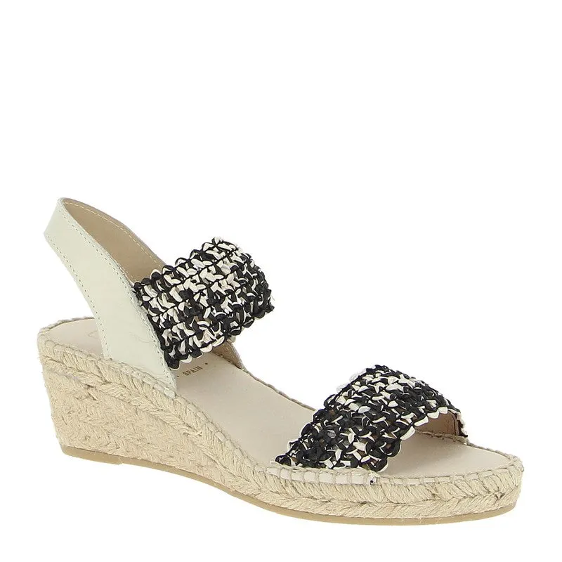 Juncal Aguirre 2277 Black Multi Wedge Espadrille