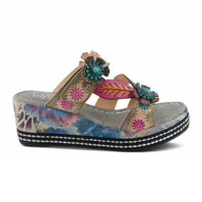 L'Artiste Coastal Wedge Sandal (Women) - Navy Multi