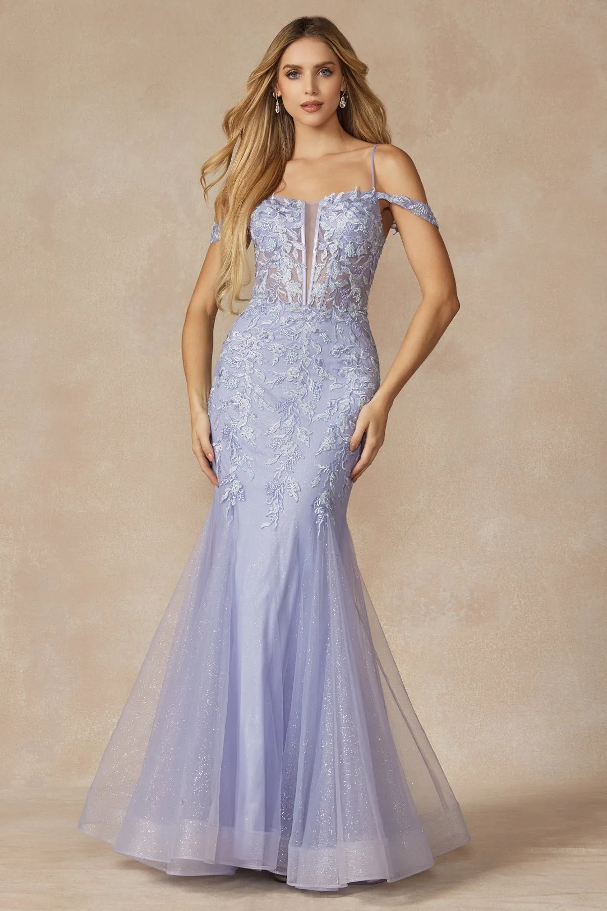 Lavender Long Prom Dress