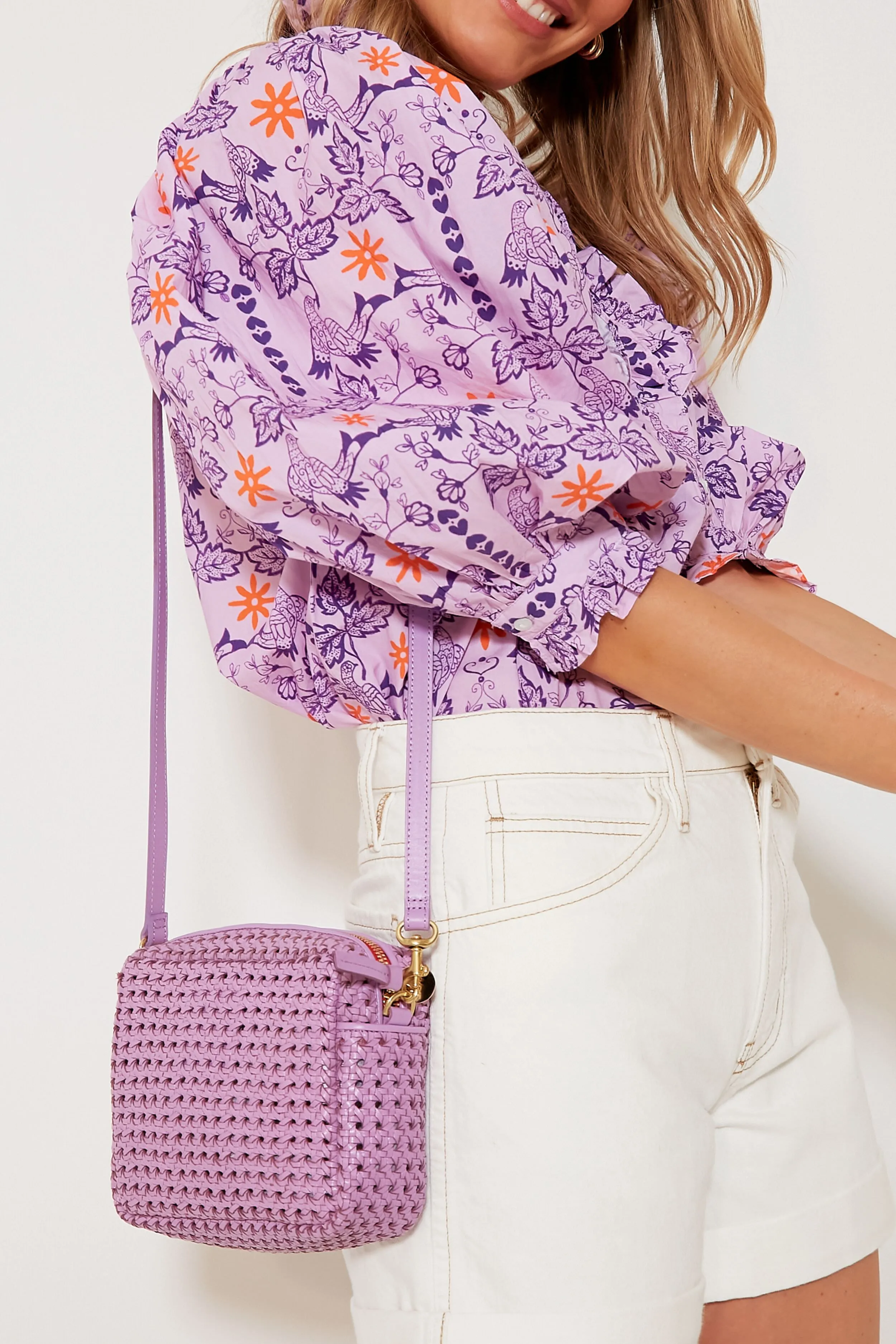 Lilac Rattan Midi Sac