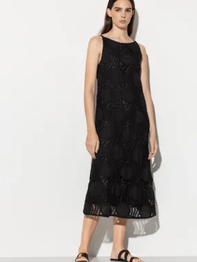 Luisa Cerano Black Slip Dress With Crochet Details 798490 3619 Col 001