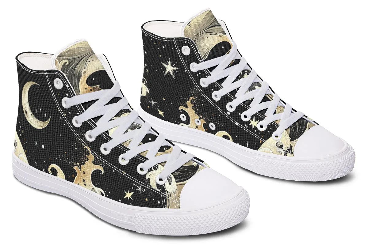 Lunar Tide High Tops - Classic Premium Canvas Shoes with Comfortable and Durable Soles