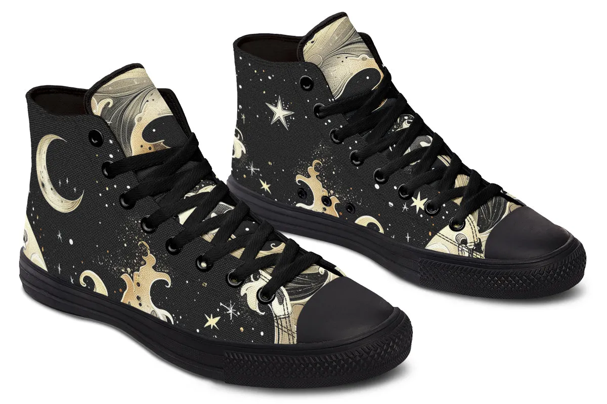 Lunar Tide High Tops - Classic Premium Canvas Shoes with Comfortable and Durable Soles