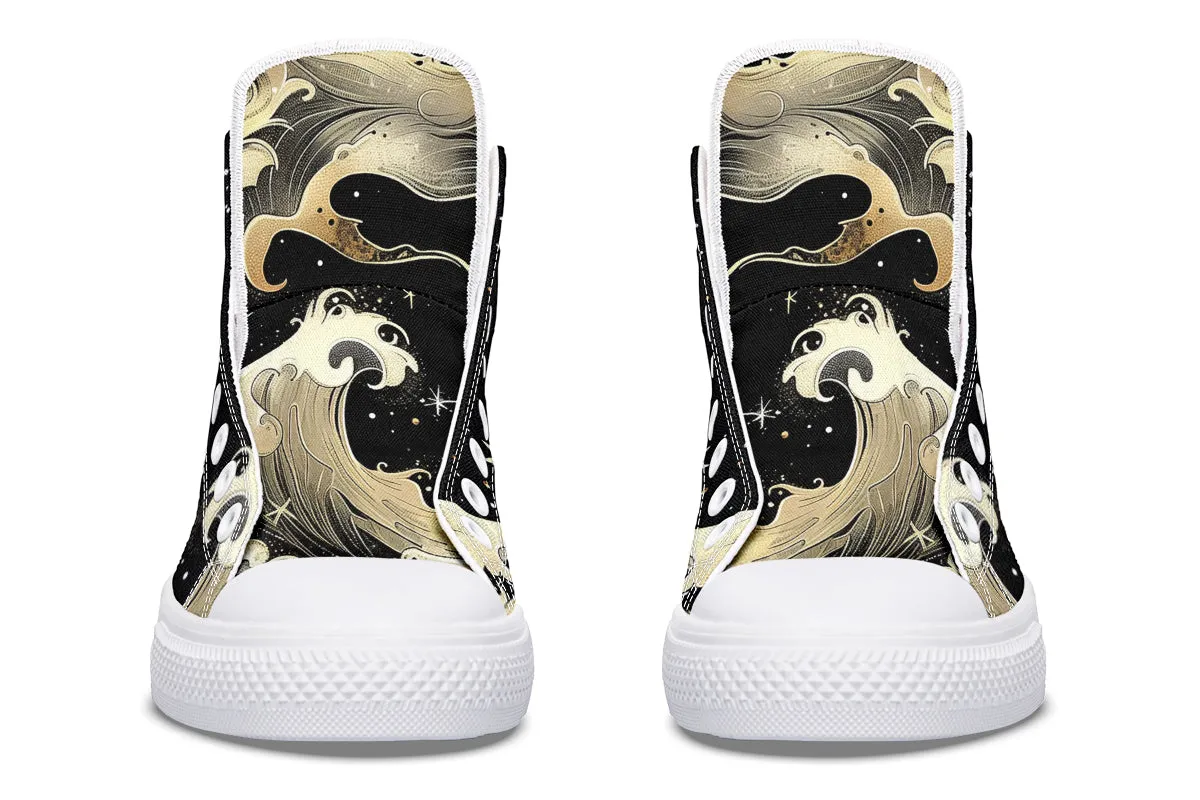 Lunar Tide High Tops - Classic Premium Canvas Shoes with Comfortable and Durable Soles