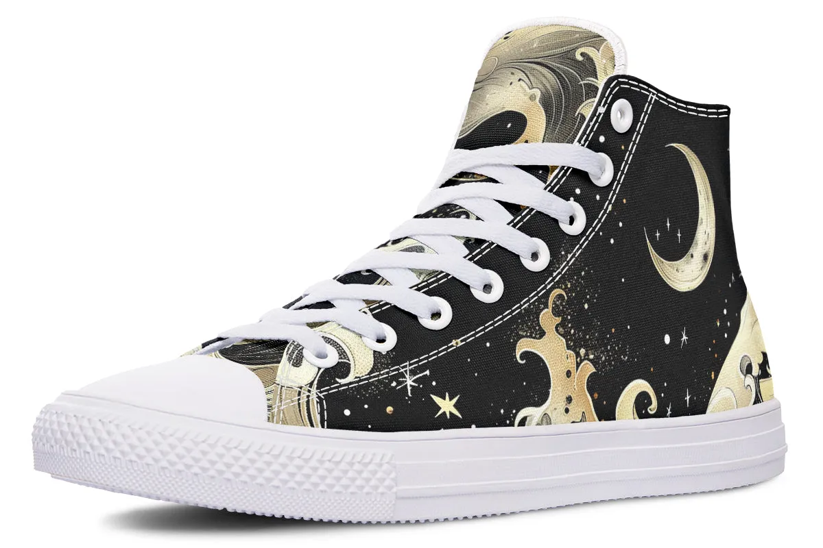 Lunar Tide High Tops - Classic Premium Canvas Shoes with Comfortable and Durable Soles