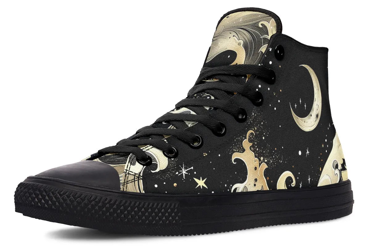 Lunar Tide High Tops - Classic Premium Canvas Shoes with Comfortable and Durable Soles