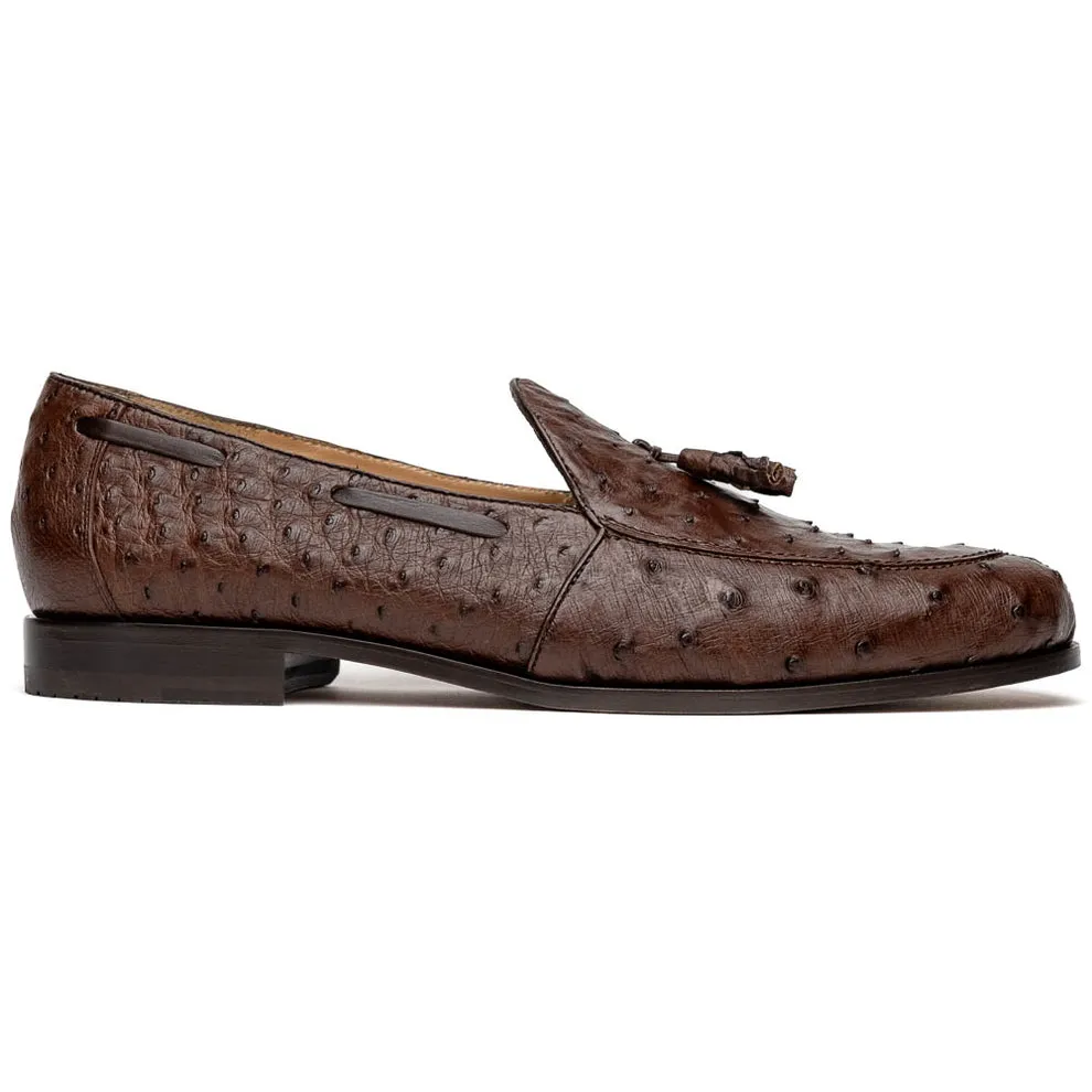 Marco Di Milano Aubiere Men's Shoes Exotic Ostrich Tassels Loafers (MDM1198)