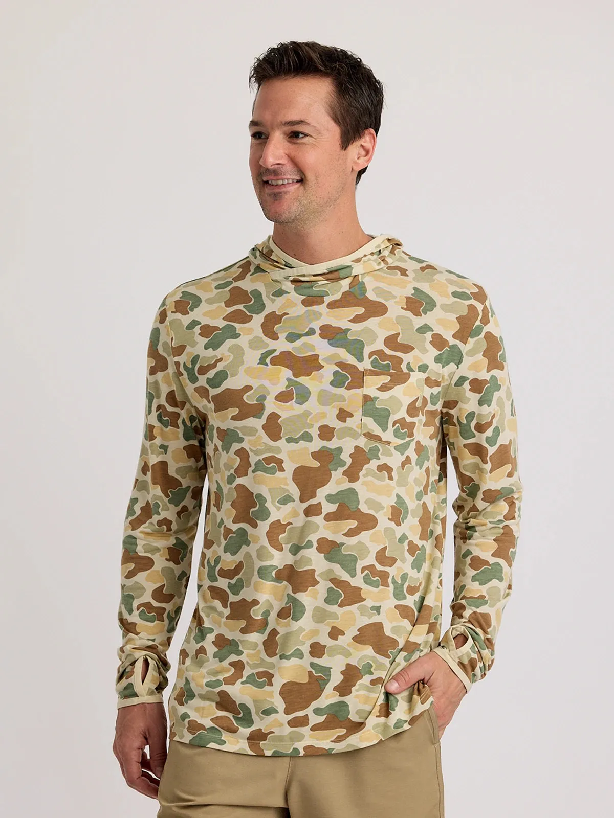 Men's Bamboo Lightweight Hoodie - Vintage Camo