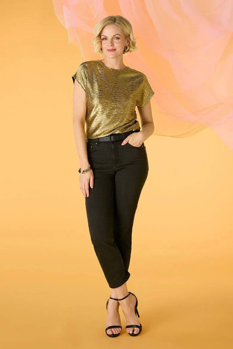 Metallic Front Relaxed T-Shirt