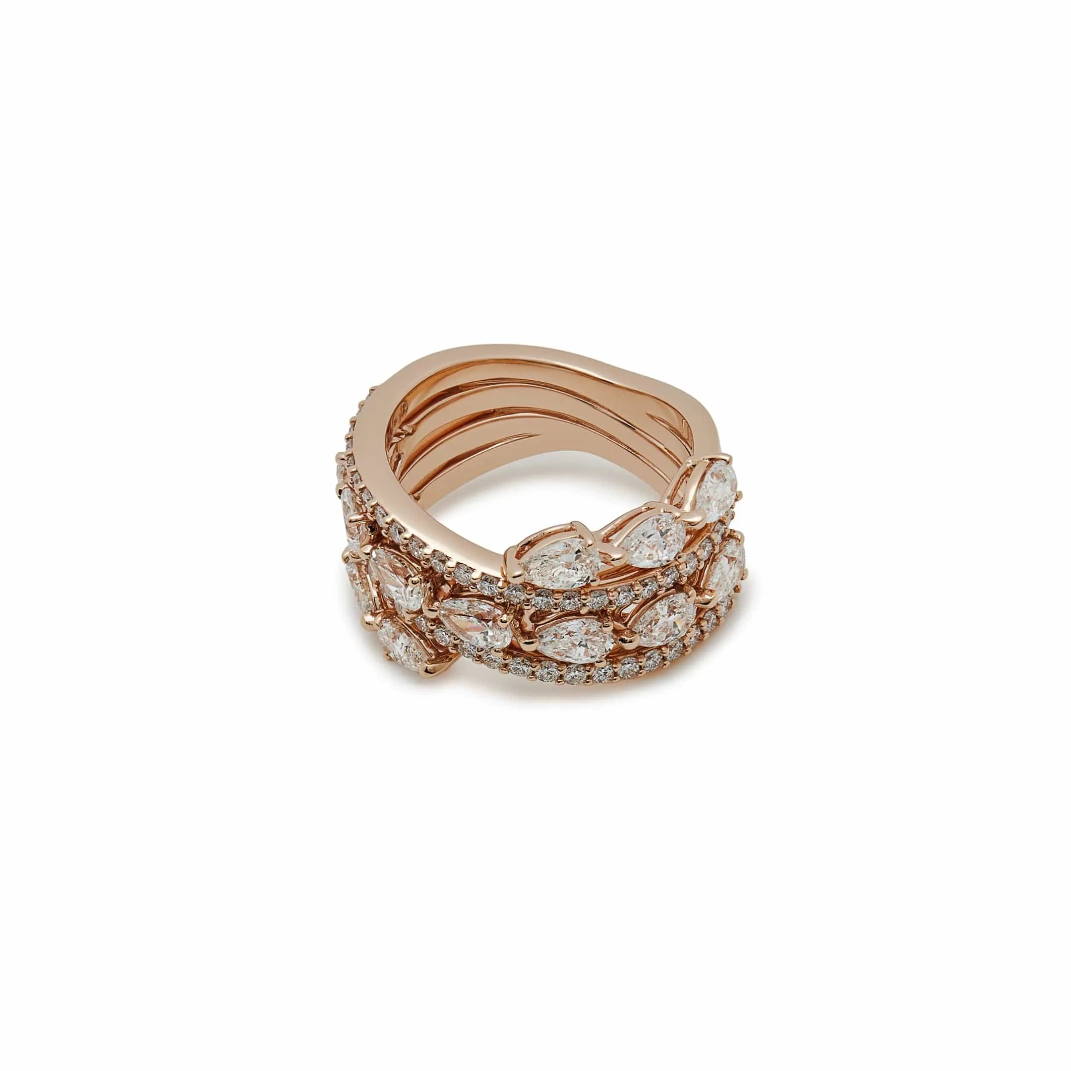 Mixed-Cut Diamond Twist Ring