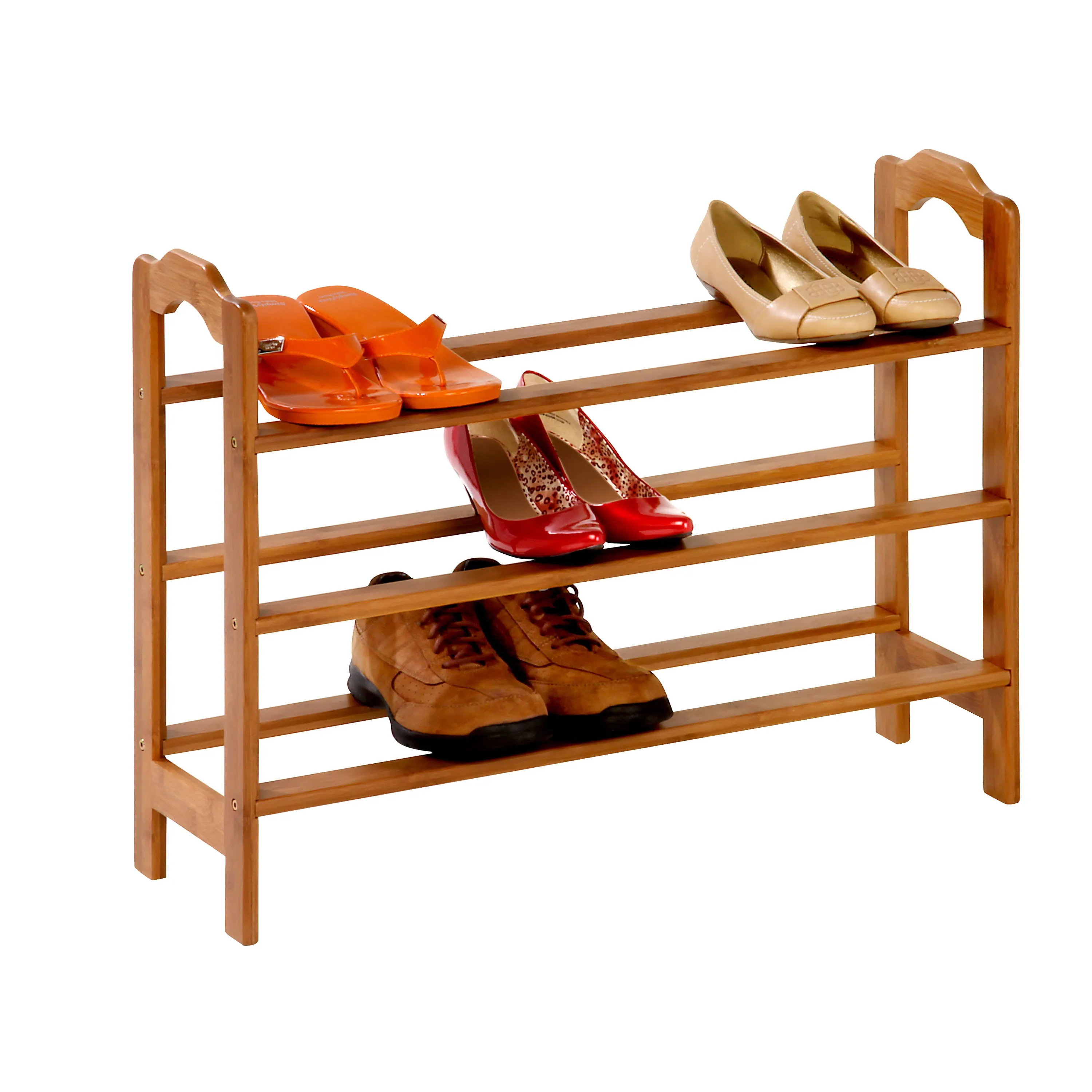 Natural 3-Tier Bamboo Shoe Rack