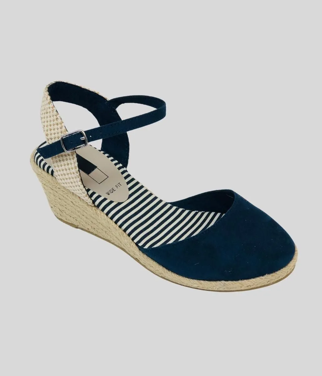 Navy Wedge Espadrilles