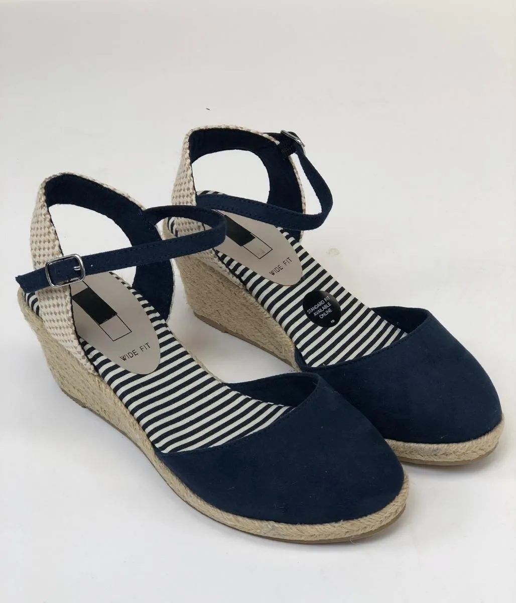 Navy Wedge Espadrilles