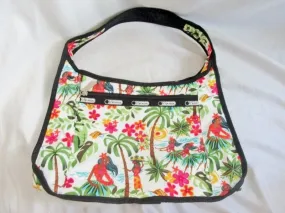 NEW LESPORTSAC Nylon shoulder bag purse hobo TROPICAL FLORAL Vegan Le Sport Sac