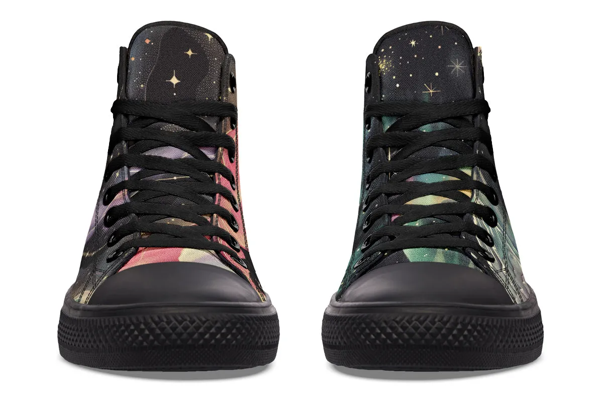 Northern Lights High Tops - Classic Premium Canvas Shoes with Comfortable and Durable Soles