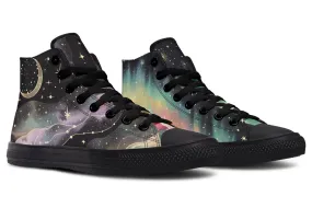 Northern Lights High Tops - Classic Premium Canvas Shoes with Comfortable and Durable Soles