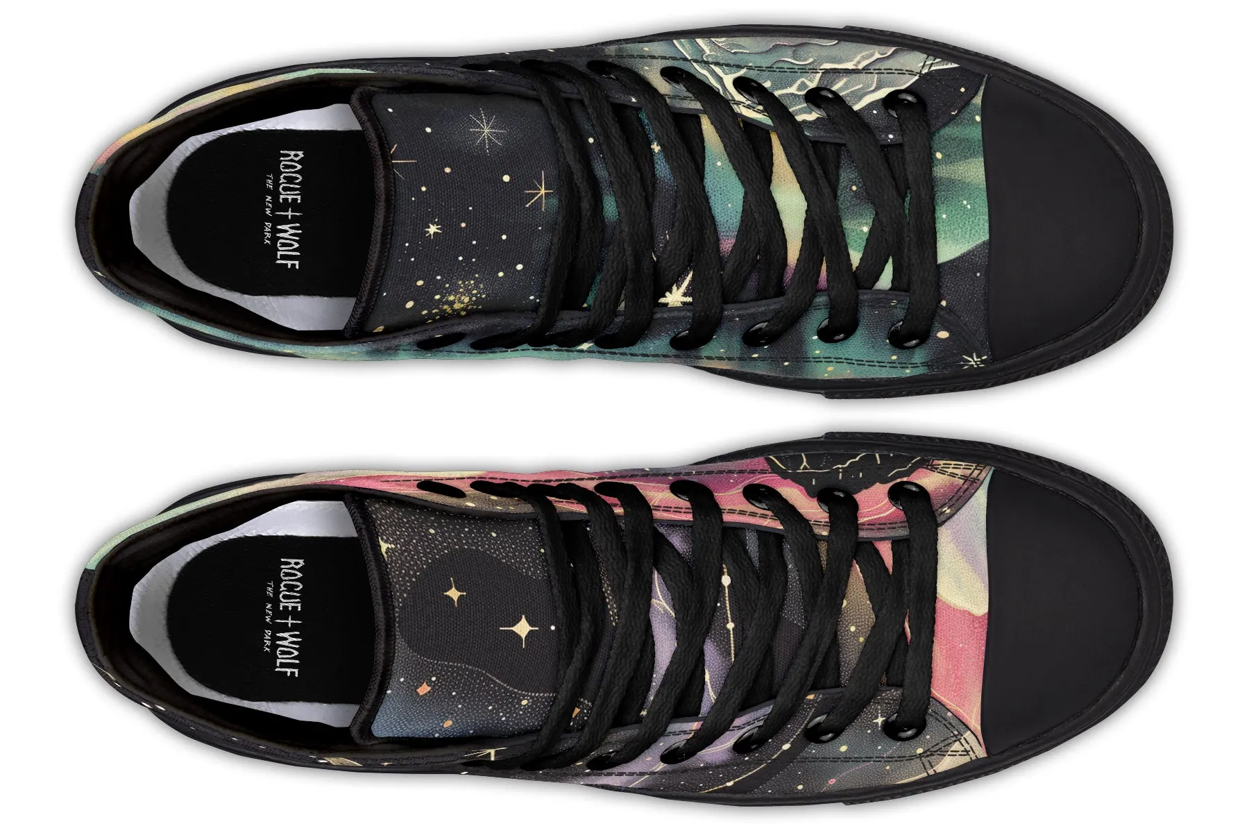 Northern Lights High Tops - Classic Premium Canvas Shoes with Comfortable and Durable Soles