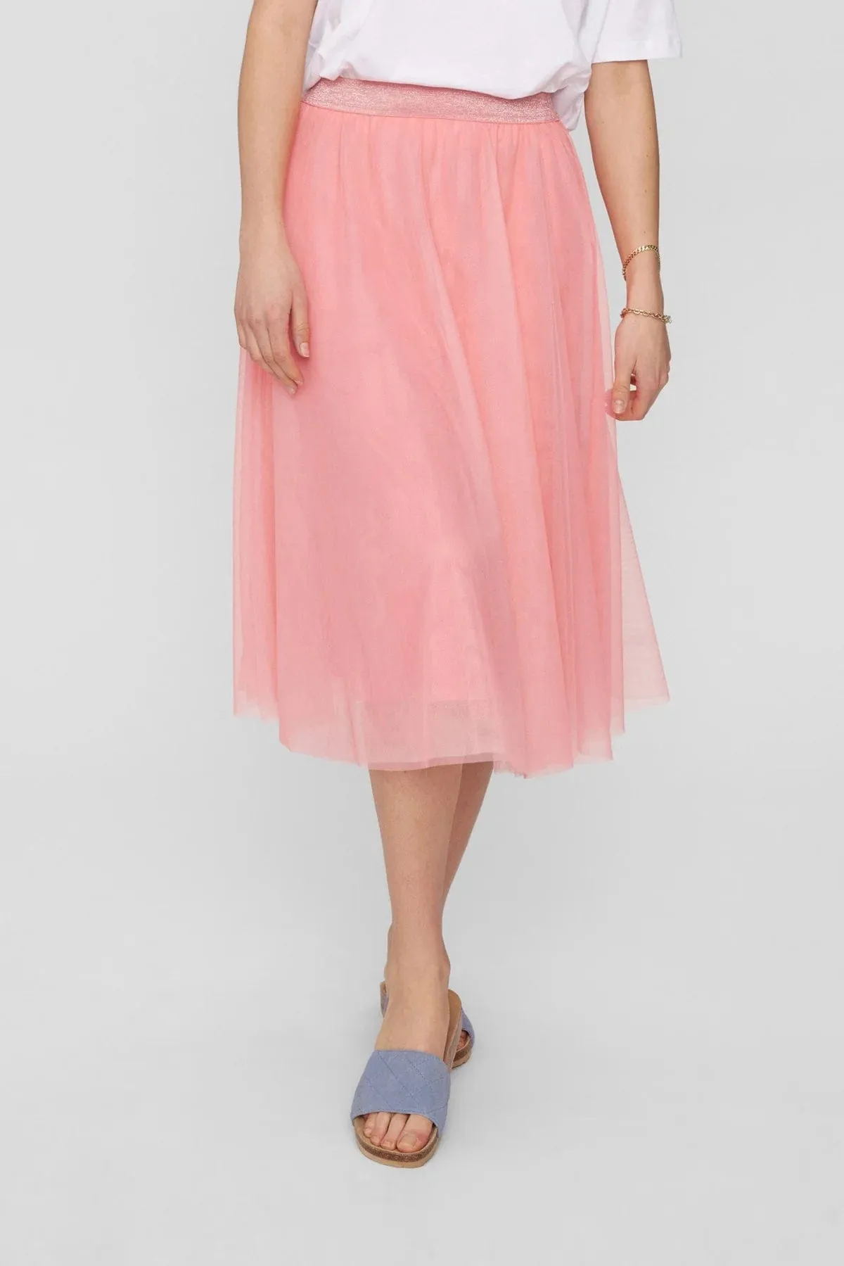 Numph Layered Tullle Skirt Pink