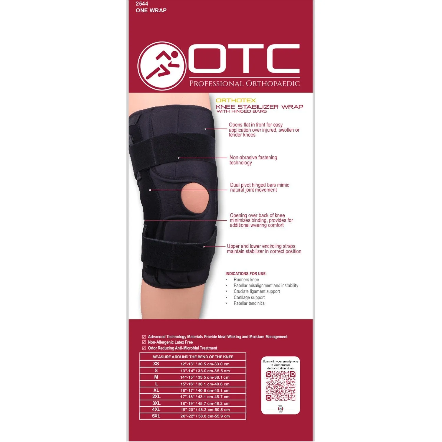 OTC KNEE WRAP ORTH HINGED - 2544