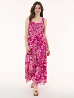 Paisley Multi-Tiered Dress, Chiffon