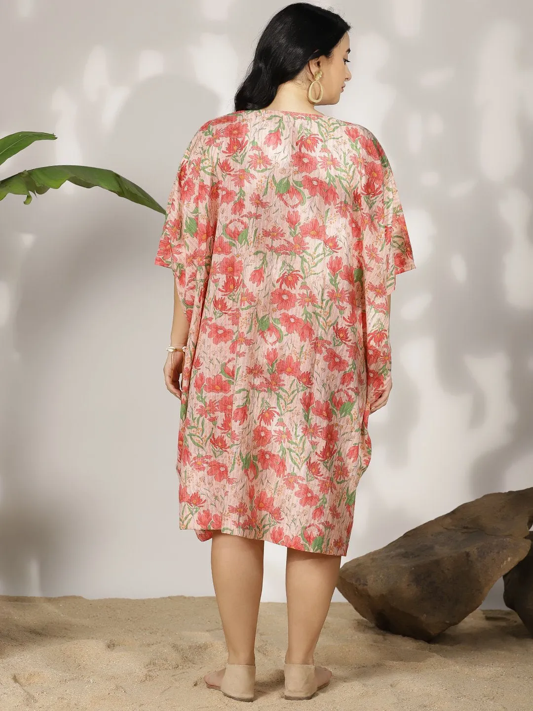 PinkFloral Cotton LoungeDress