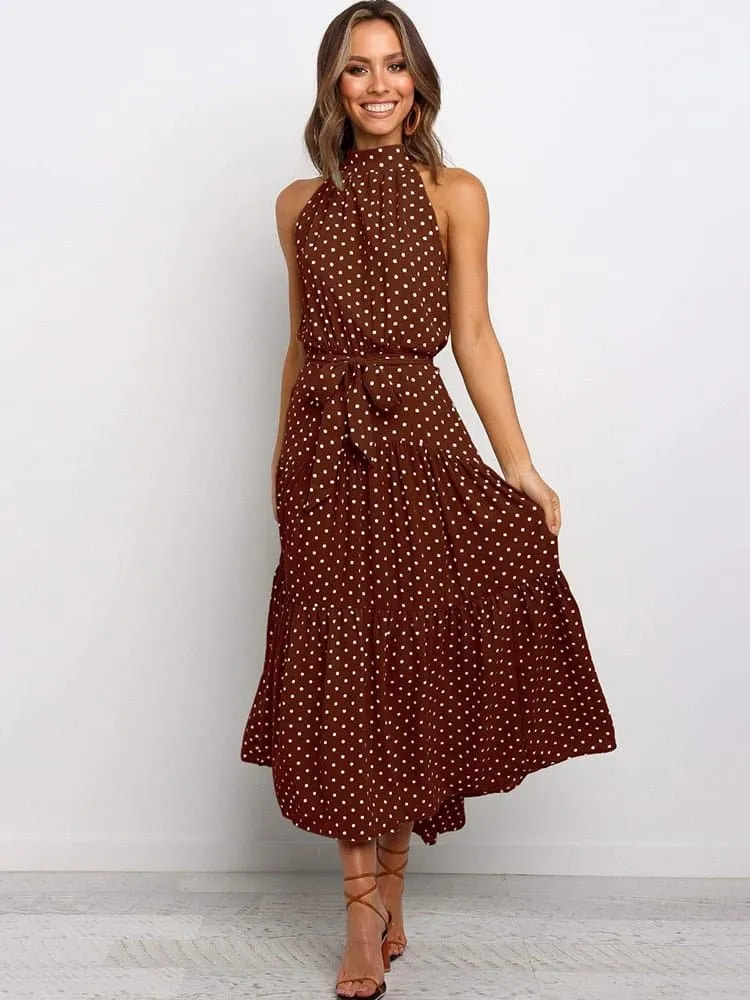 Polka Dot Halter Sundress