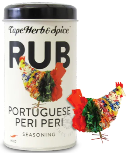 Portuguese Peri Peri Mild Rub Shaker by Cape Herb & Spice 100g