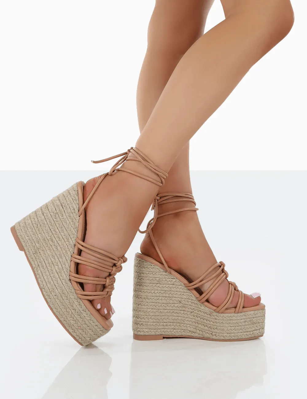 PUBLIC DESIRE - CHAKKRA NUDE PU WEDGES