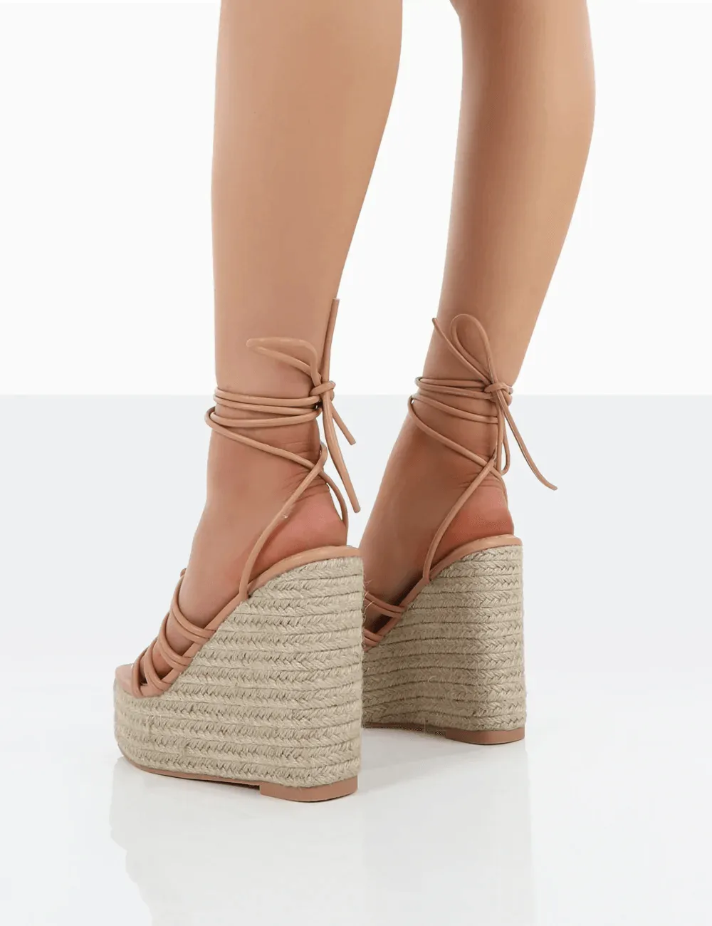 PUBLIC DESIRE - CHAKKRA NUDE PU WEDGES