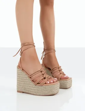 PUBLIC DESIRE - CHAKKRA NUDE PU WEDGES