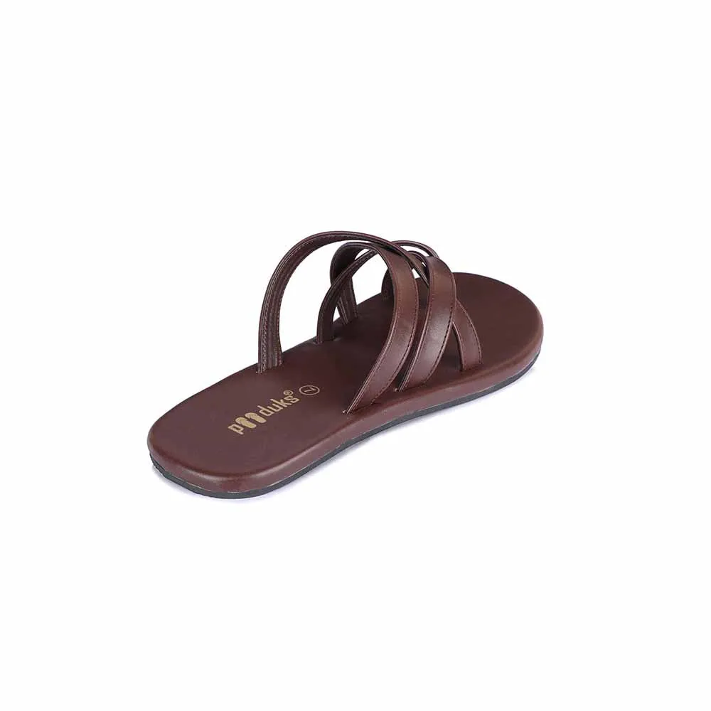 Radial Crossover Vegan Leather Slides Men