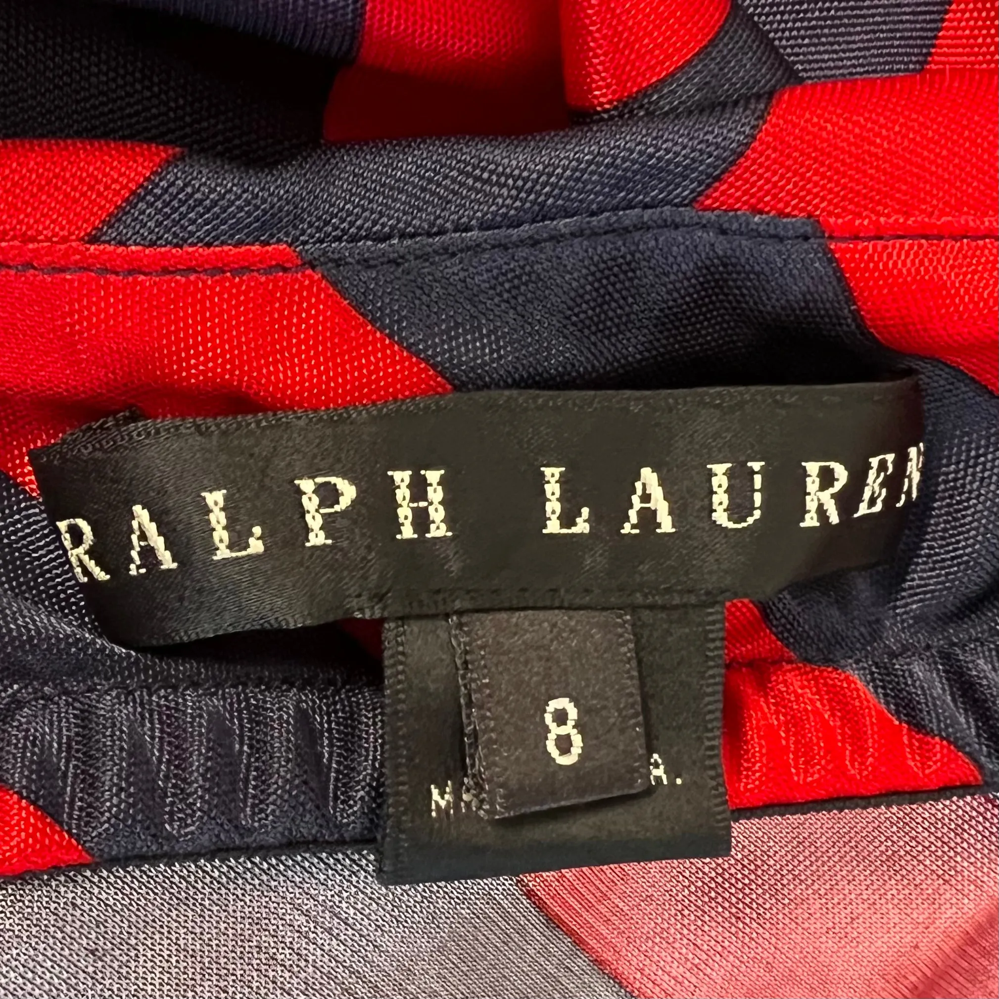 Ralph Lauren Collection Black Label  - Navy & Red Striped Nautical Chain Dress