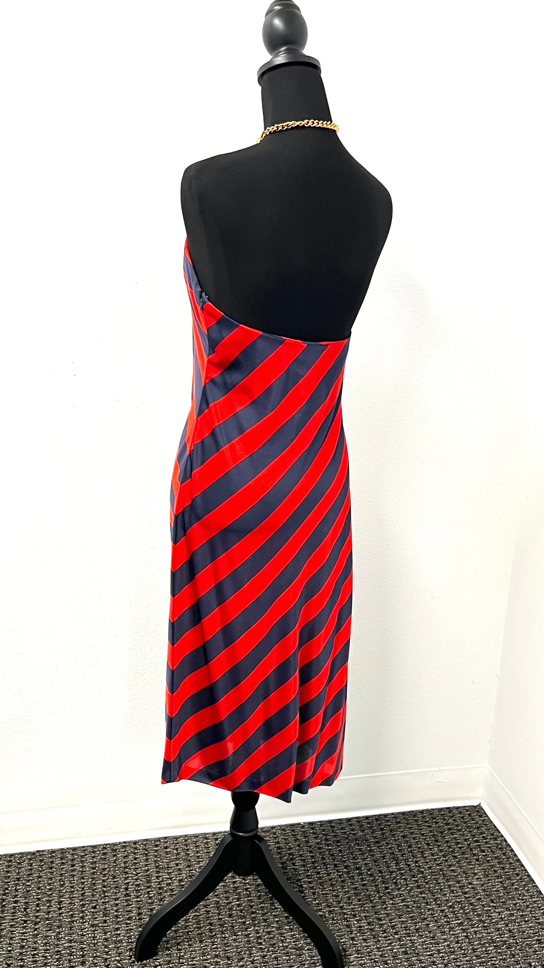 Ralph Lauren Collection Black Label  - Navy & Red Striped Nautical Chain Dress