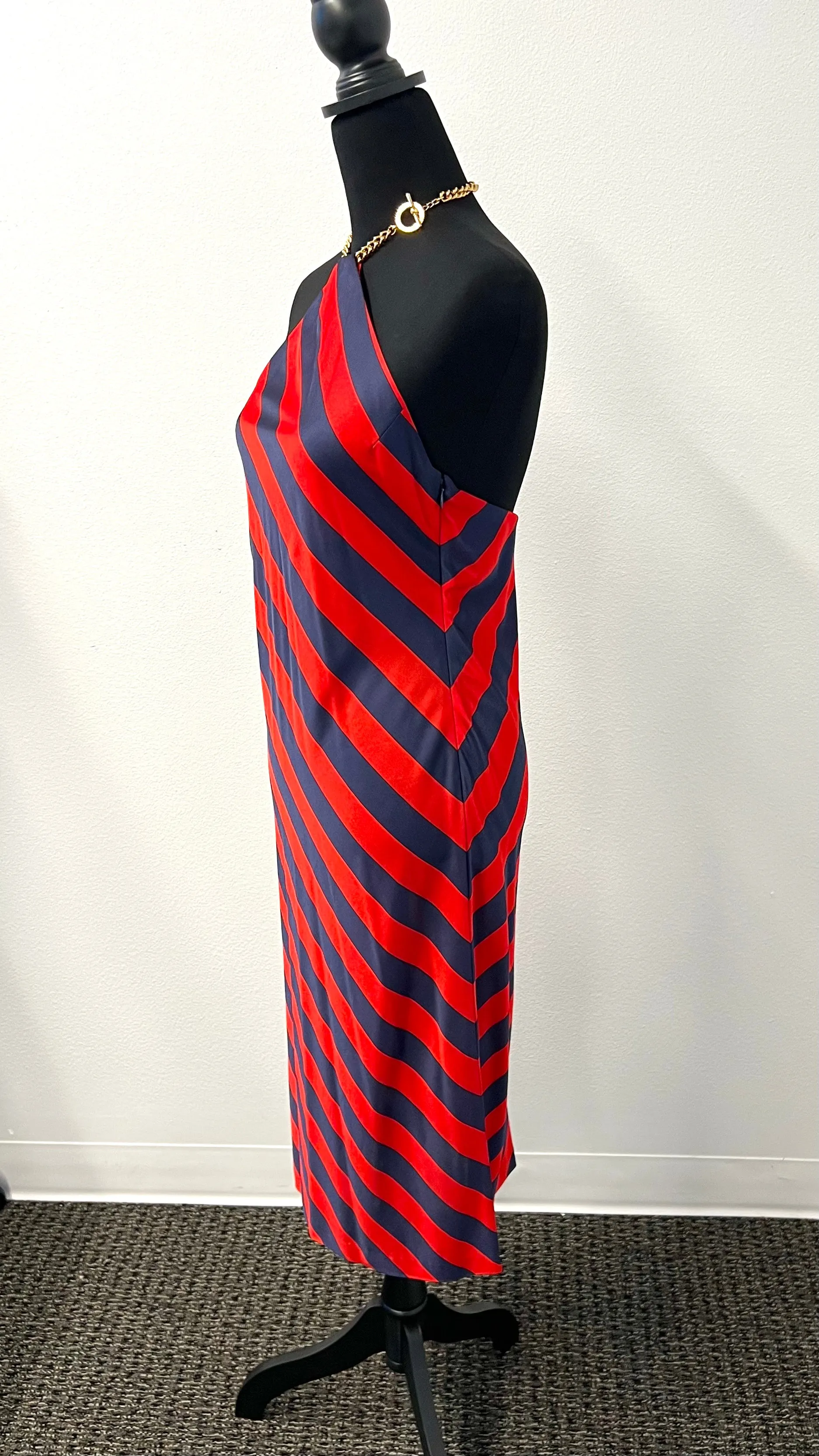 Ralph Lauren Collection Black Label  - Navy & Red Striped Nautical Chain Dress