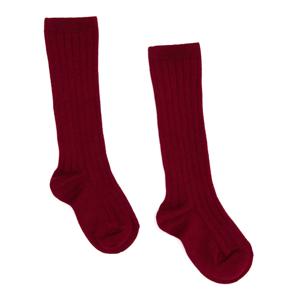 Ribbed Socks Cranberry