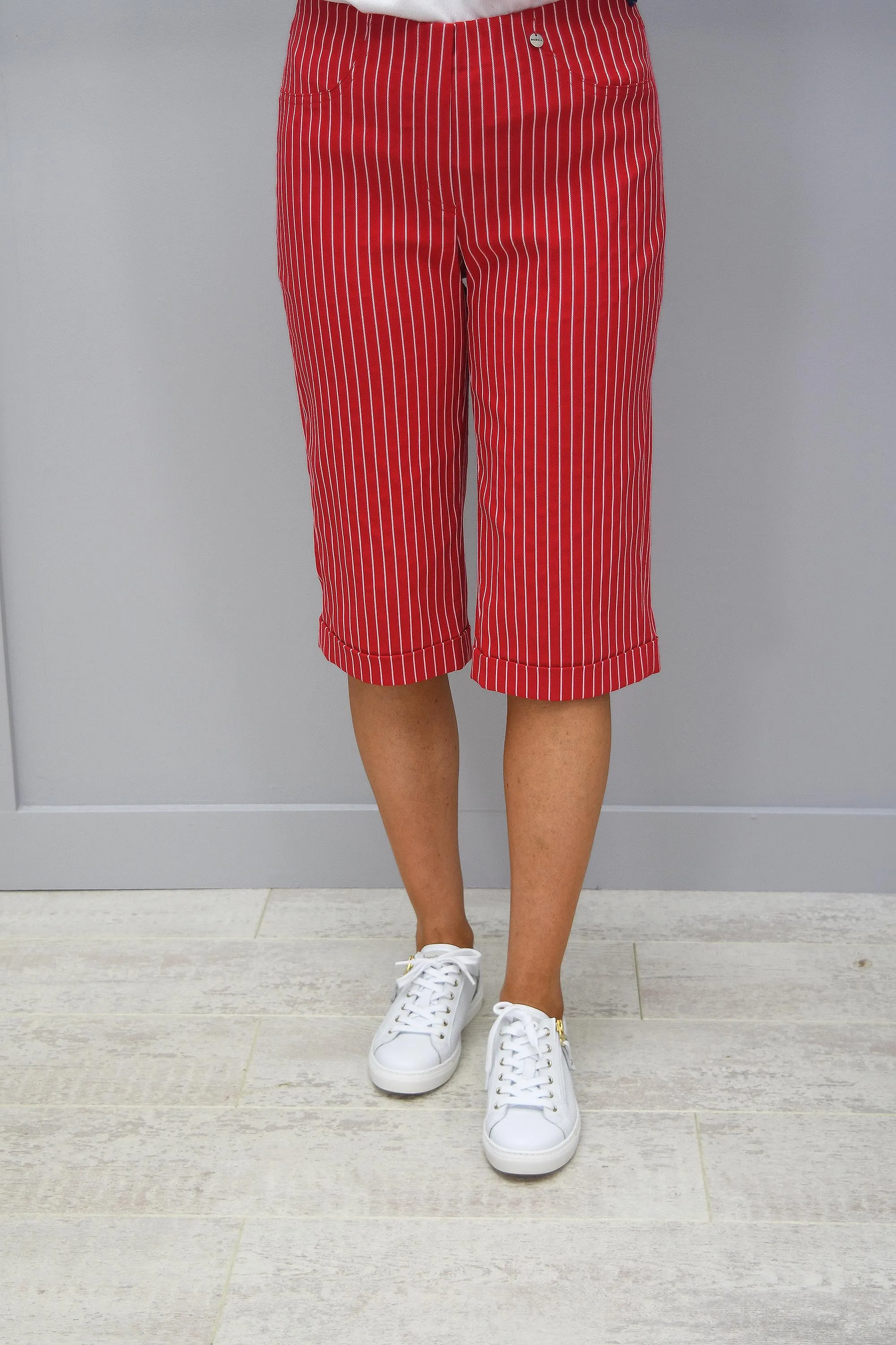 Robell Bella 05 Red Pin Striped Short - 51625 54567 41