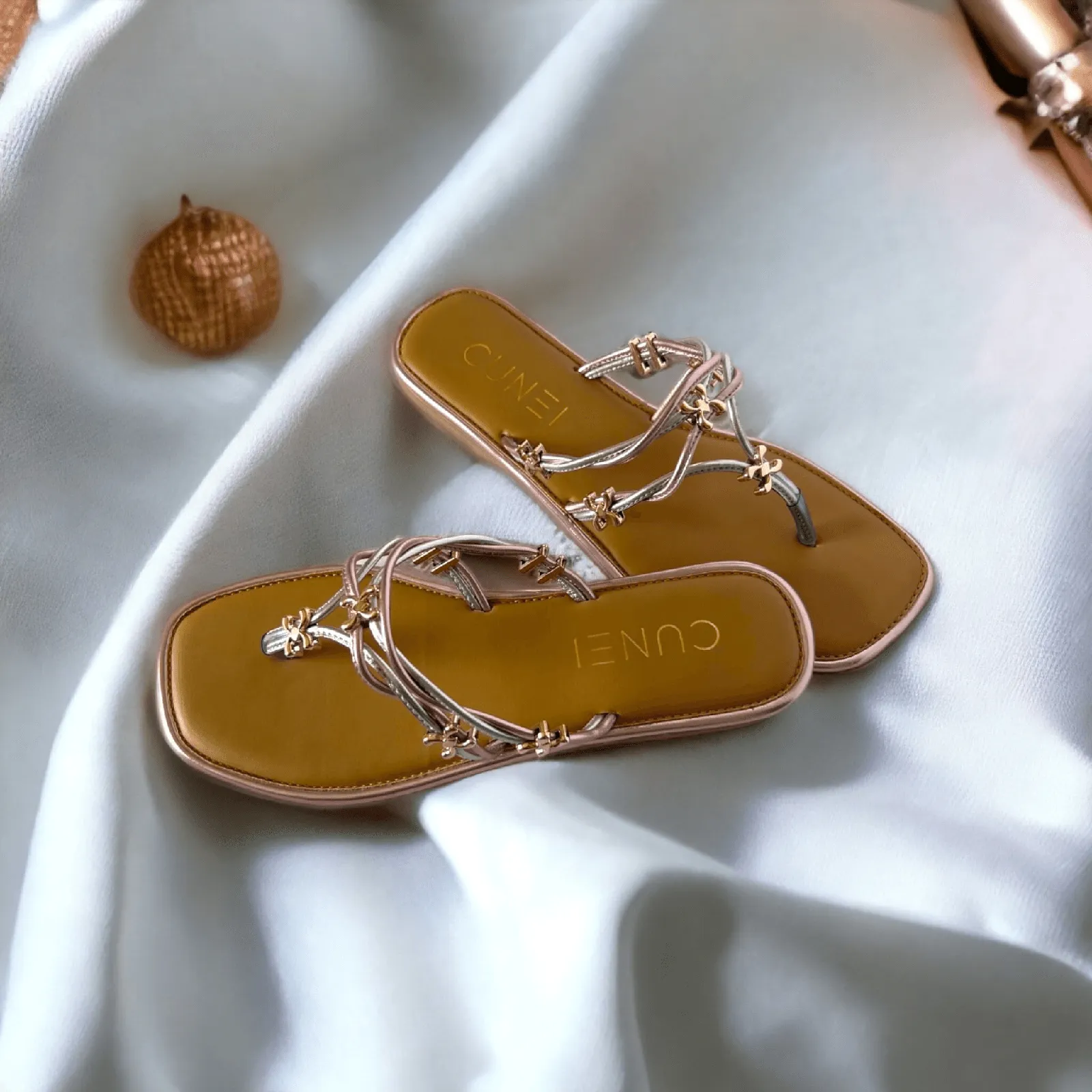 Rose Gold Metallic Flats