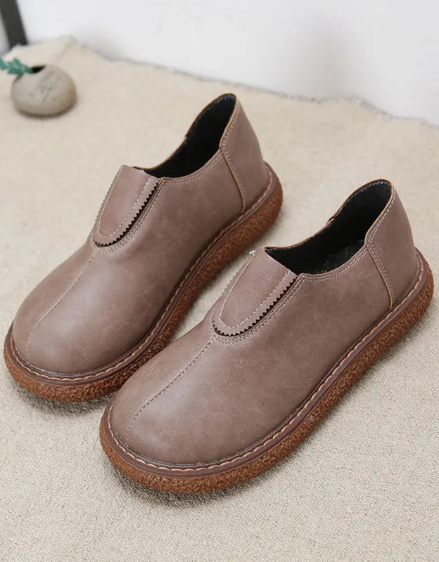 Round Head Comfortable Platform Retro Shoes