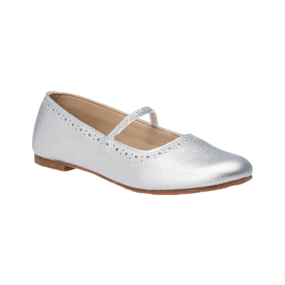 Sasha Ballerina Flat Silver