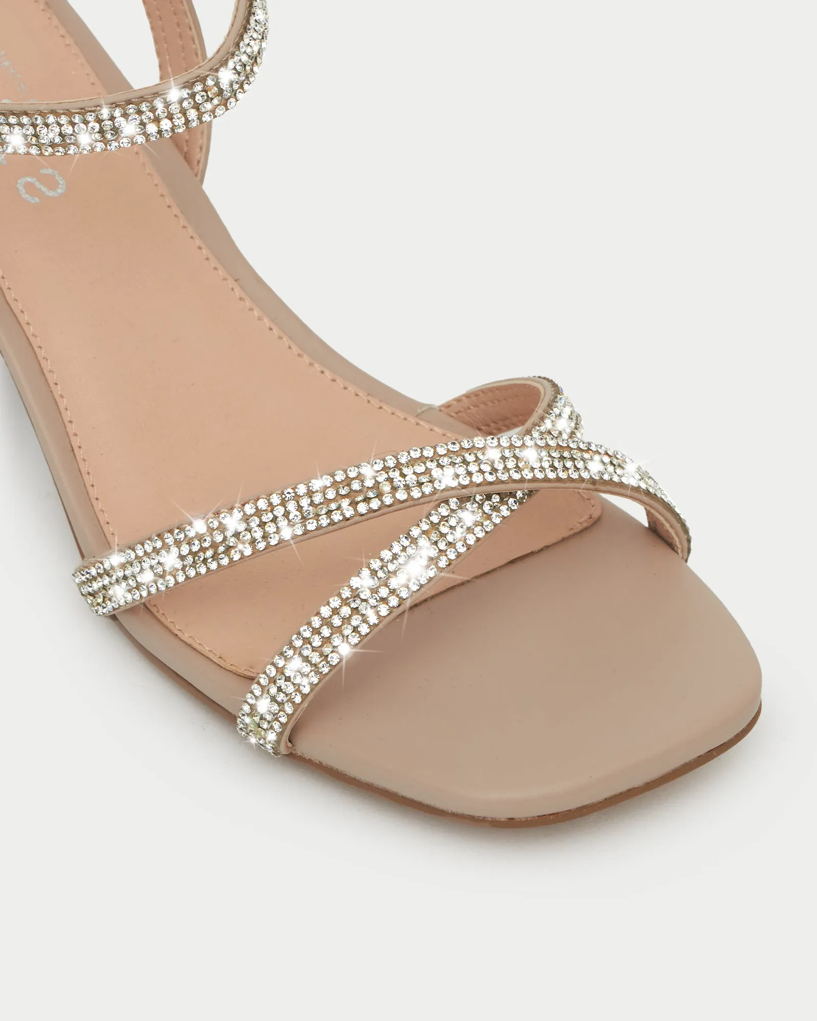 SHAY Diamante Low Heeled Sandals