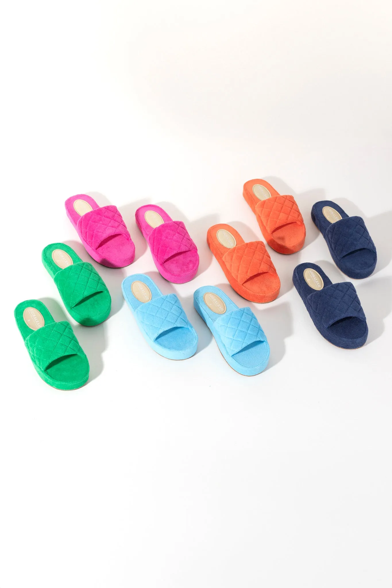 Shiraleah Sol Terry Pool Slides, Turquoise - FINAL SALE ONLY